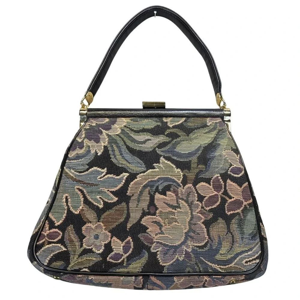 JR‎ Miami USA Vintage 1960s Tapestry Purse Victorian Aesthetic Floral Handbag